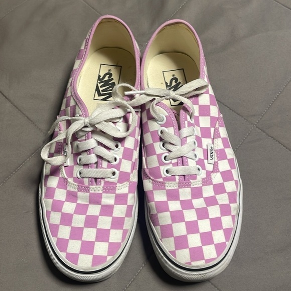 Vans Light Purple Checkerboard Lace Up Sneakers Size 9.5 - Picture 2 of 13